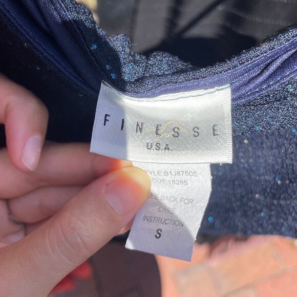 Vintage 90s Y2K – Navy Blue Sparkle Asymmetrical Midi Slip Dress - Picture 9 of 10